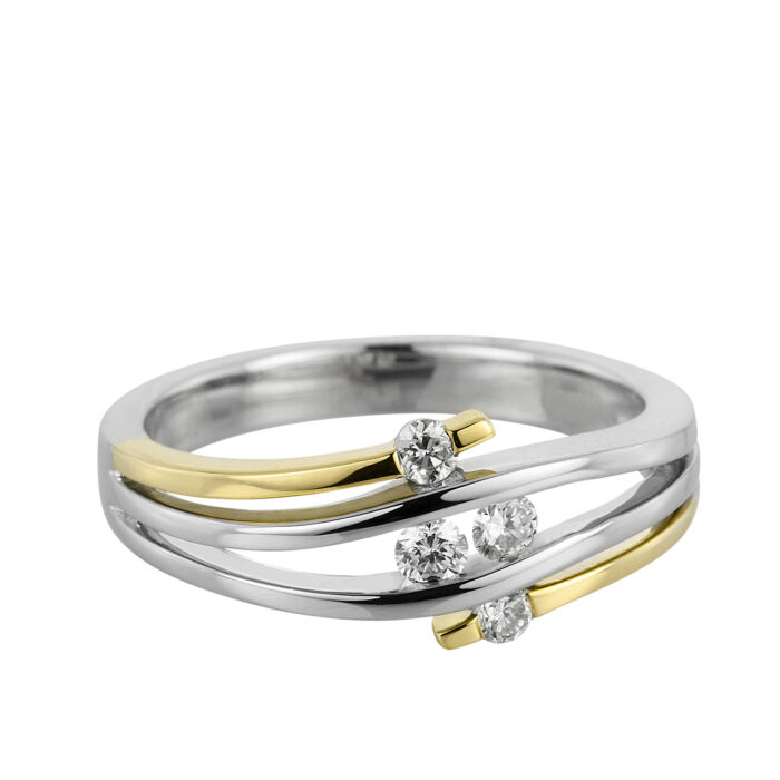 Fantasie ring 18krt Bi-color