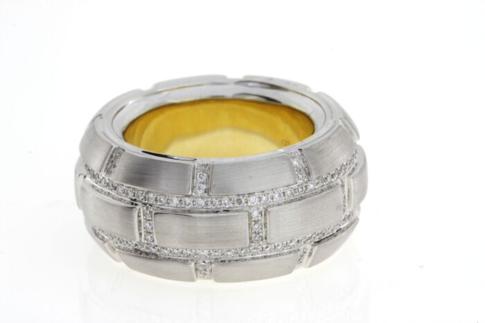 Fantasie ring 14krt Witgoud