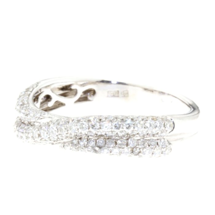 18krt witgouden pavé ring gezet met diamantan - Afbeelding 2