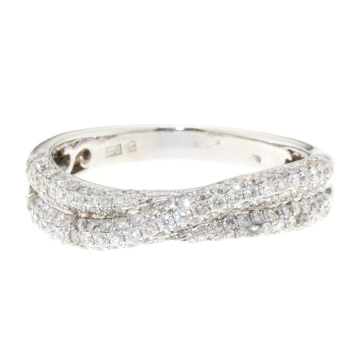 18krt witgouden pavé ring gezet met diamantan