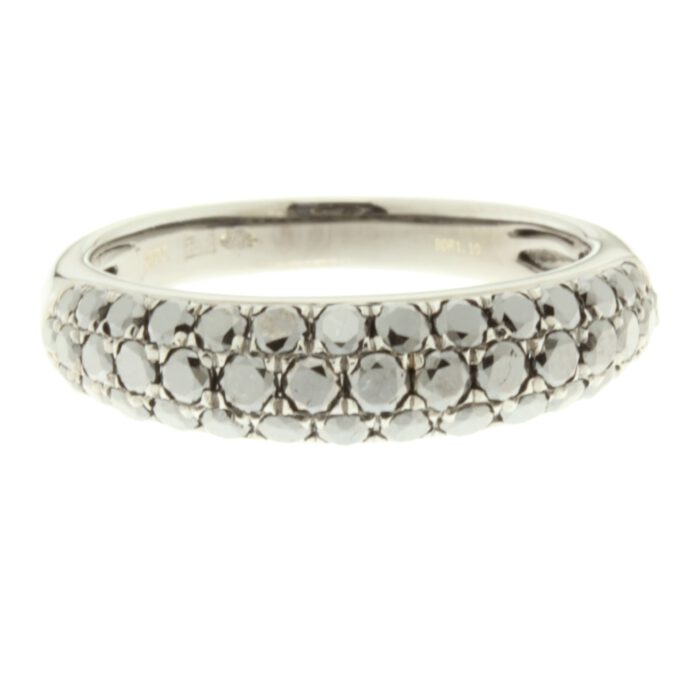 14krt Zwartgouden Diamanten Ring met Pavé zetting