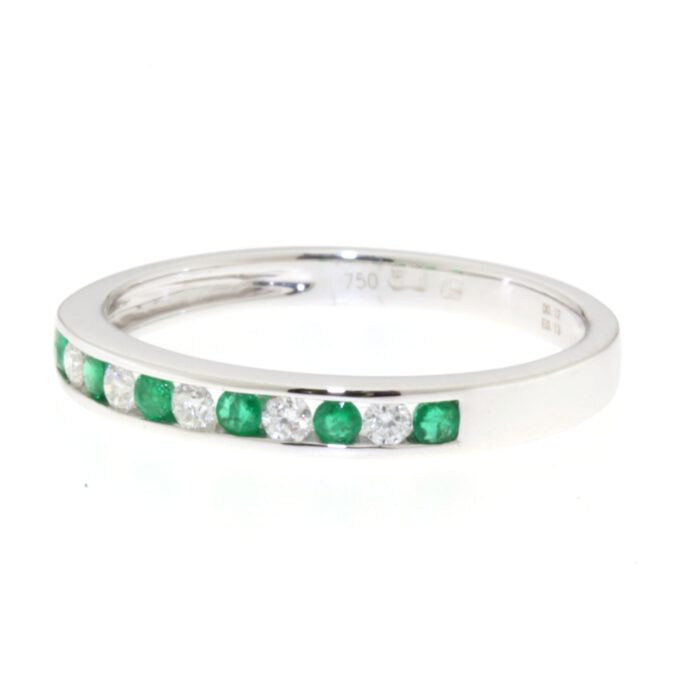 18krt Diamant Smaragd Rijring