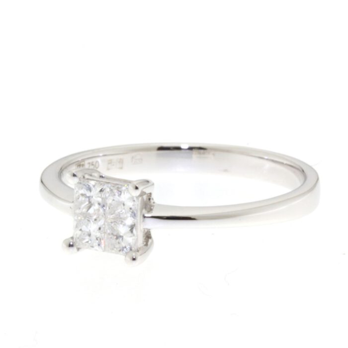 18krt Witgoud Invissible ring prinses diamant - Afbeelding 2
