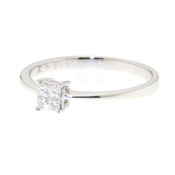 18krt Witgoud Invissible ring prinses diamant - Afbeelding 2