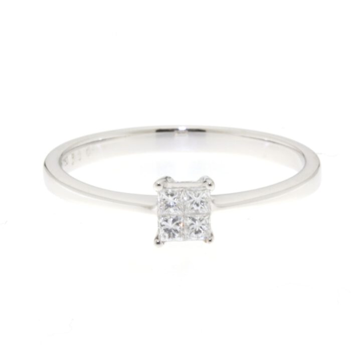 18krt Witgoud Invissible ring prinses diamant