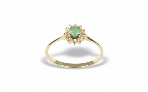 Potentieel Draad Versnellen Gouden Ring met Smaragd en Diamanten - Koh-i-Noor Diamonds