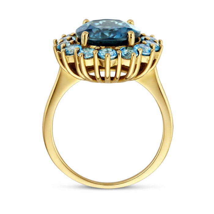 Ring blauw topaas en london blue topaas - Afbeelding 4