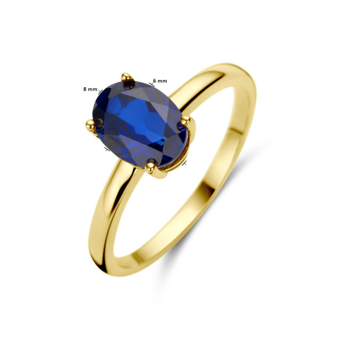 Saffier ring Solitair - Afbeelding 5