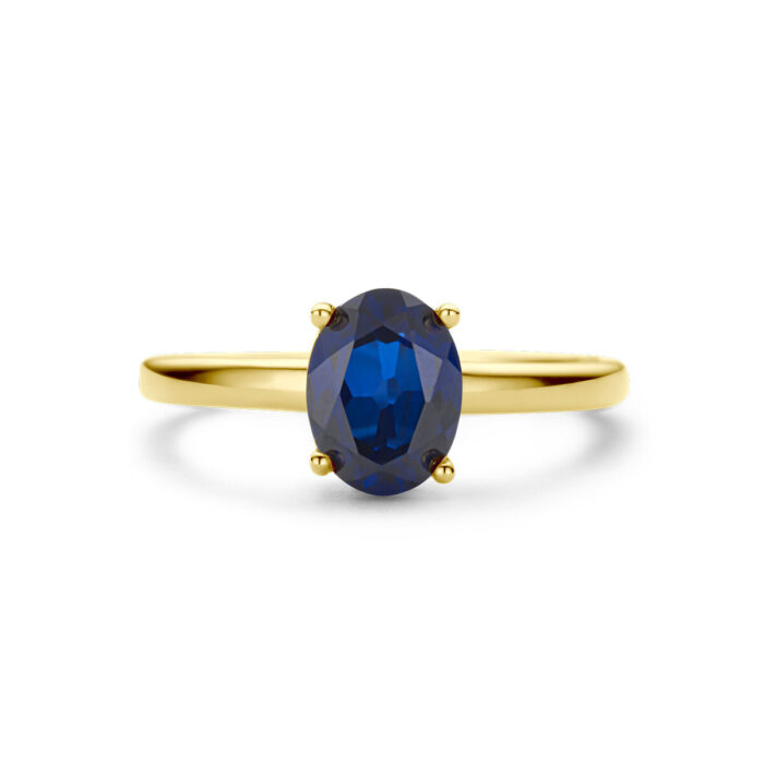 Saffier ring Solitair - Afbeelding 4