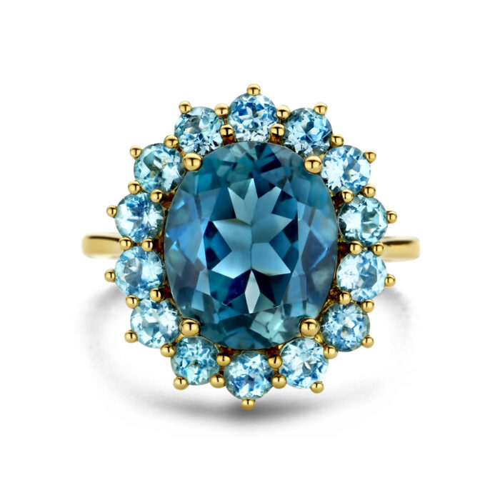 Ring blauw topaas en london blue topaas - Afbeelding 3