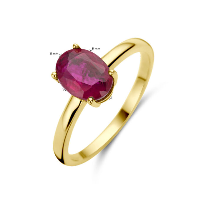 Robijn ring Solitair - Afbeelding 2