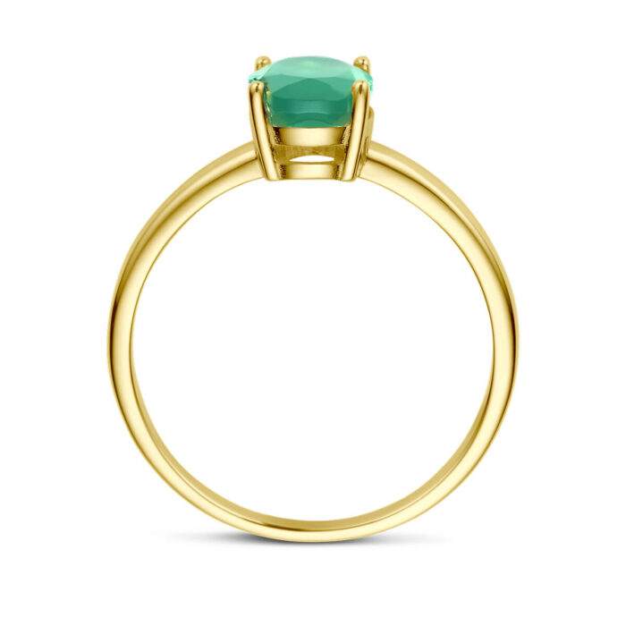 Groene agaat ring Solitair - Afbeelding 3